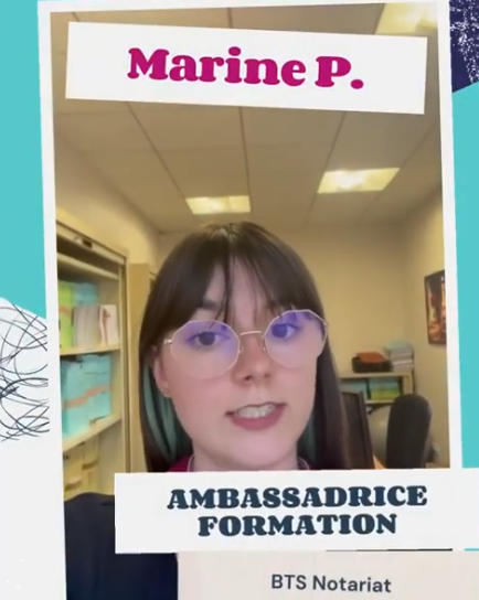 Marine, ambassadrice formation Notariat