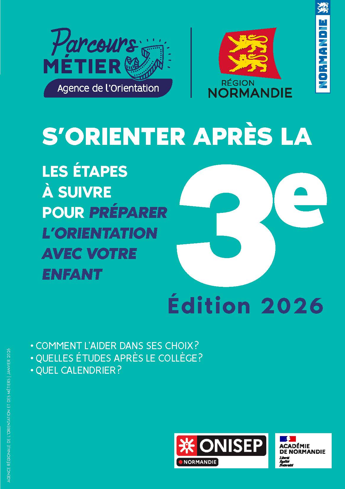 Plaquette d'information "S'orienter après la 3e" édition 2026